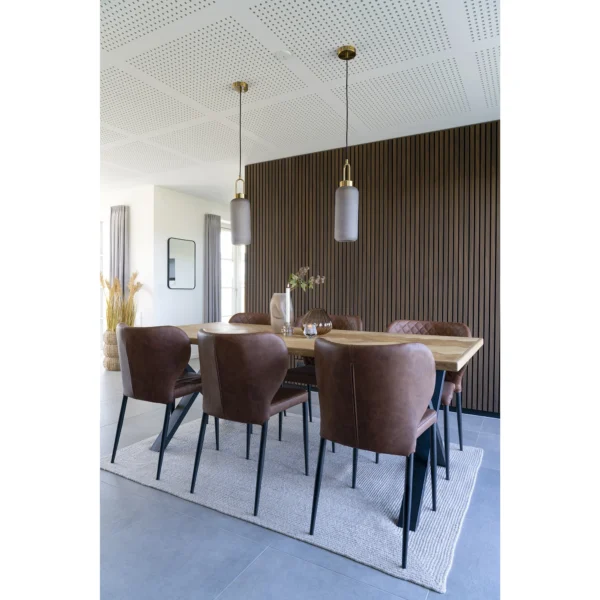Scaun dining din piele ecologica maro Pisa - imagine 7