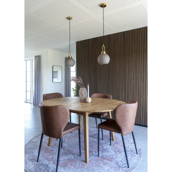 Scaun dining din piele ecologica maro Pisa - imagine 2