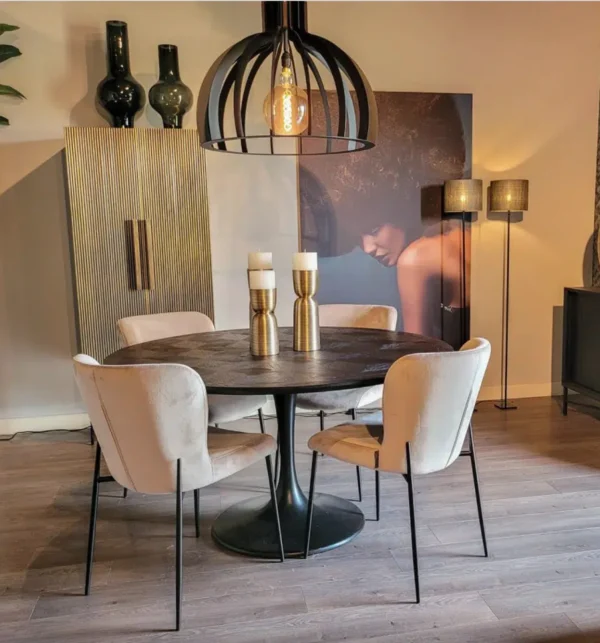 Masa dining neagra Ø140cm Blax - imagine 2