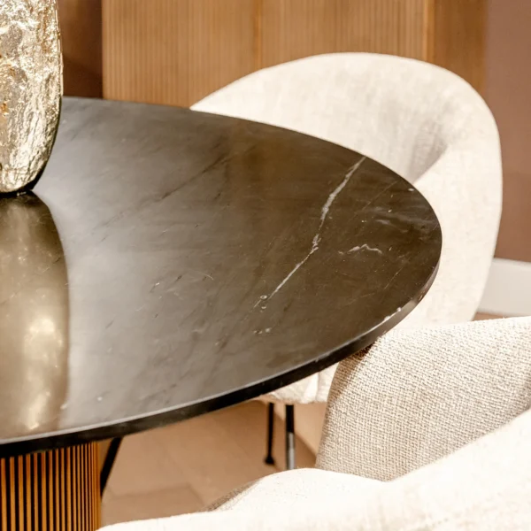Masa dining neagra/auriu Ø140cm Ironville - imagine 5