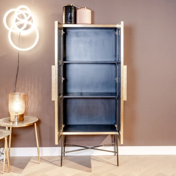 Dulap maro auriu/negru din MDF si metal 182cm Ironville - imagine 7