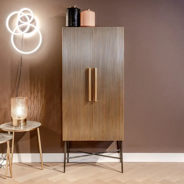 Dulap maro auriu/negru din MDF si metal 182cm Ironville - imagine 2