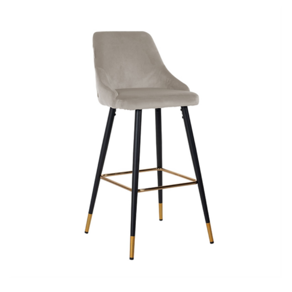 Scaun de bar catifea bej H109cm Imani