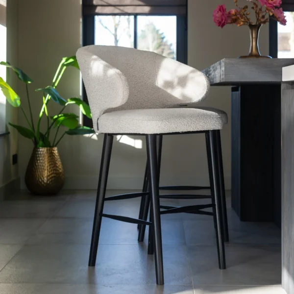 Scaun de bar boucle alb H106cm Indigo - imagine 2