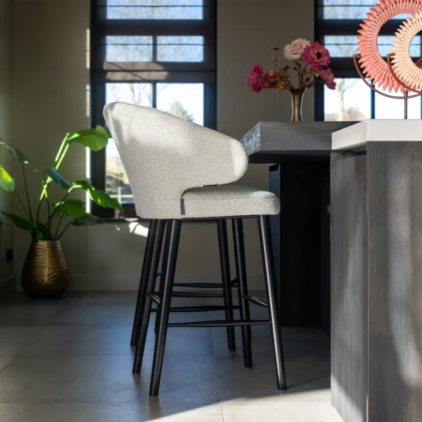 Scaun de bar boucle alb H106cm Indigo - imagine 8