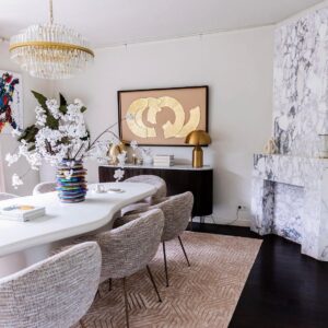 Scaun dining bej din tesatura texturata Avanti