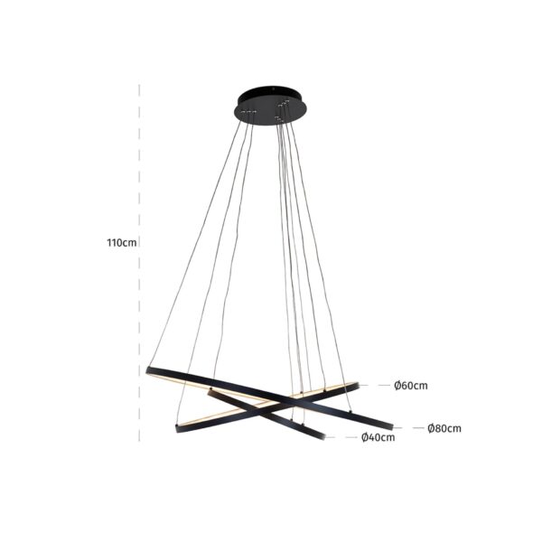 Lustra neagra din aluminiu Amira - imagine 3