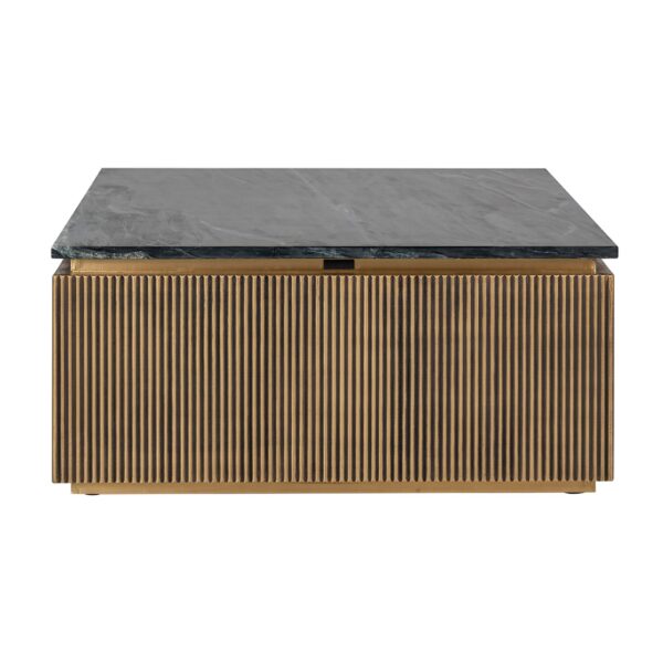 Masa de cafea neagra aurie 90x41cm Ironville - imagine 4