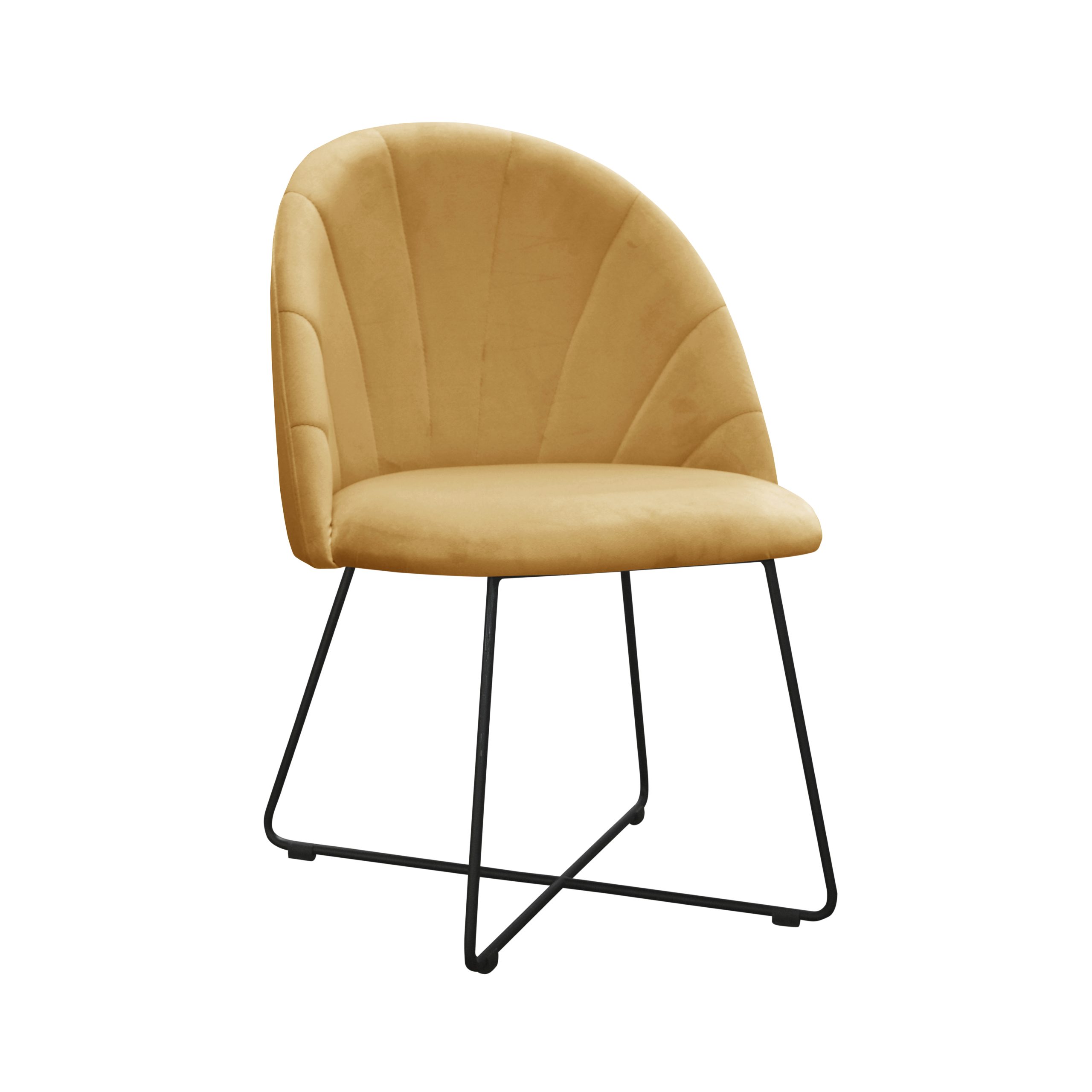 Scaun dining rosu cu picioare negre Ariana Cross - imagine 6