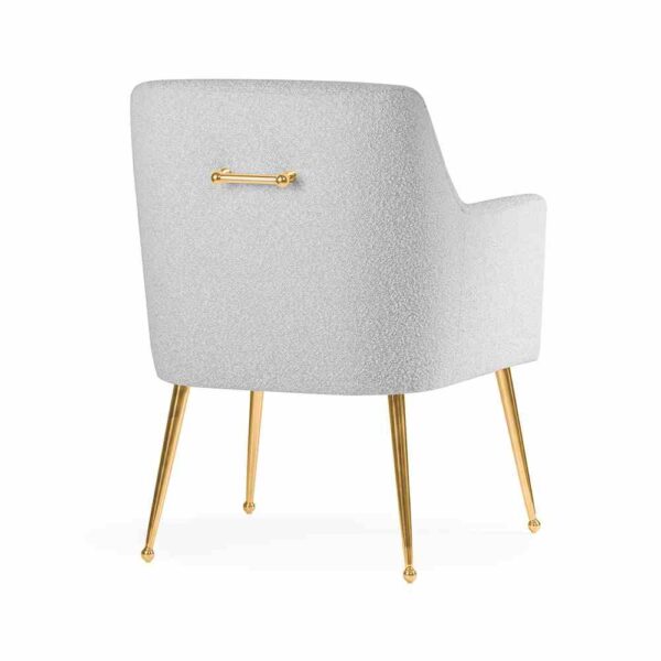 Scaun dining alb/auriu din boucle Amadeus