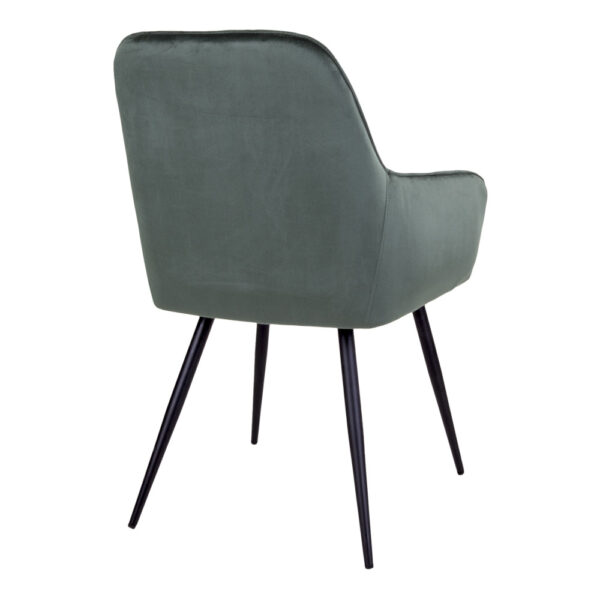 Scaun dining verde din catifea Harbo - imagine 5