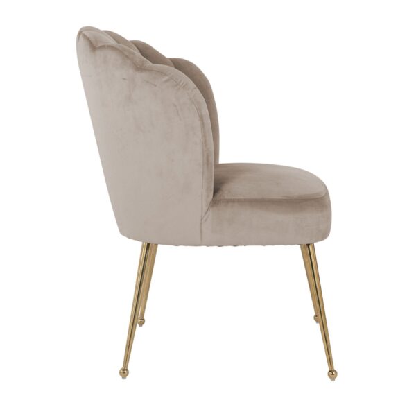 Scaun dining bej/auriu din catifea Pippa - imagine 4