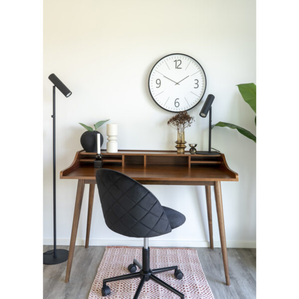 Scaun de birou negru din catifea Geneve - imagine 2