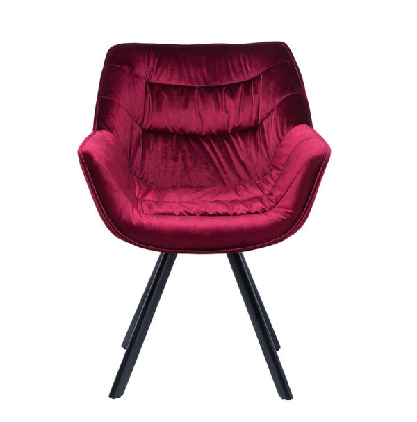 Scaun dining din catifea rosu Dutch Comfort