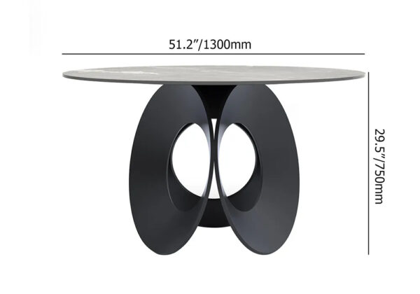 Masă dining rotundă 130ø negru/alb Parma - imagine 6