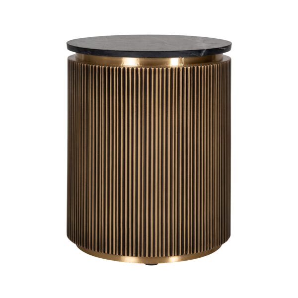 Masa de cafea neagra aurie Ø50cm Ironville
