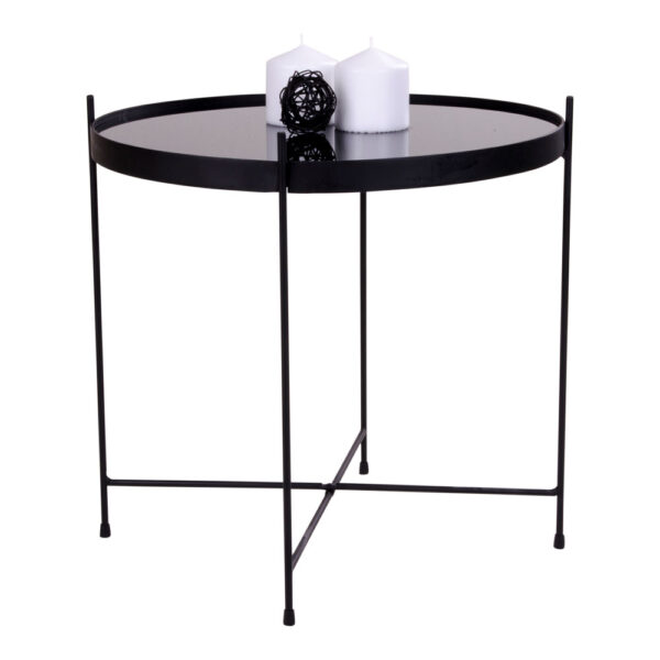 Masă de cafea Veneția neagră diametru 48 cm - imagine 3