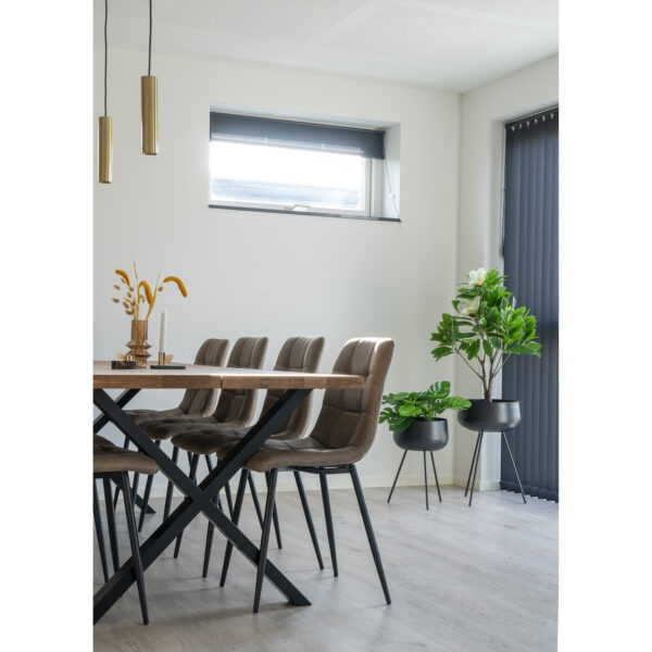 Set 2 scaune dining bej din catifea Middlefart - imagine 8