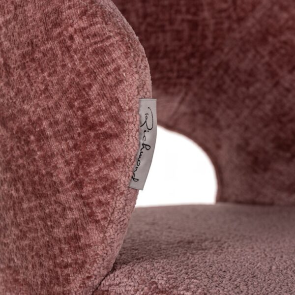 Scaun de bar roz din tesatura chenille Savoy - imagine 5