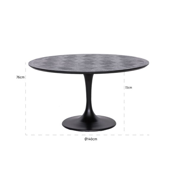 Masa dining neagra Ø140cm Blax - imagine 4