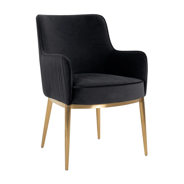 Scaun dining negru din catifea Breeze