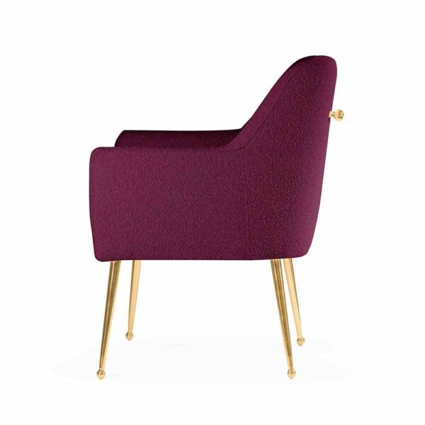Scaun dining vișiniu/auriu din boucle Amadeus - imagine 4