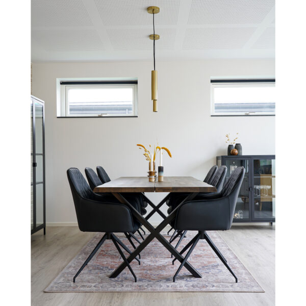 Scaun dining rotativ negru din piele ecologica Harbo - imagine 2