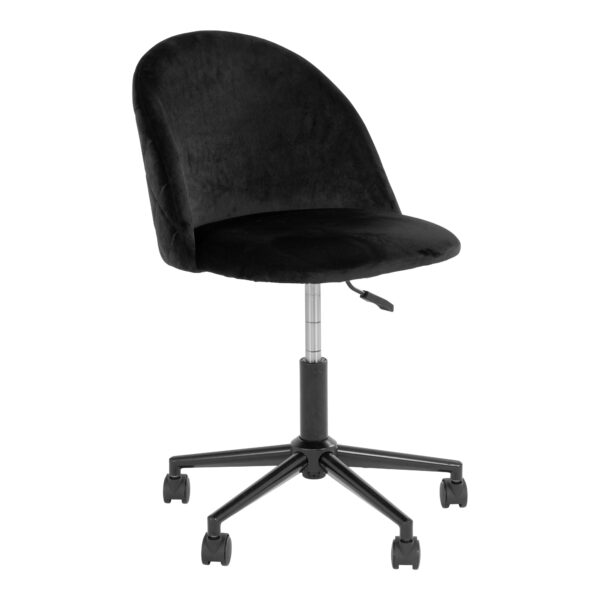 Scaun de birou negru din catifea Geneve