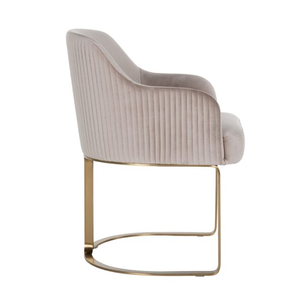 Scaun dining bej/auriu din catifea Hadley - imagine 3
