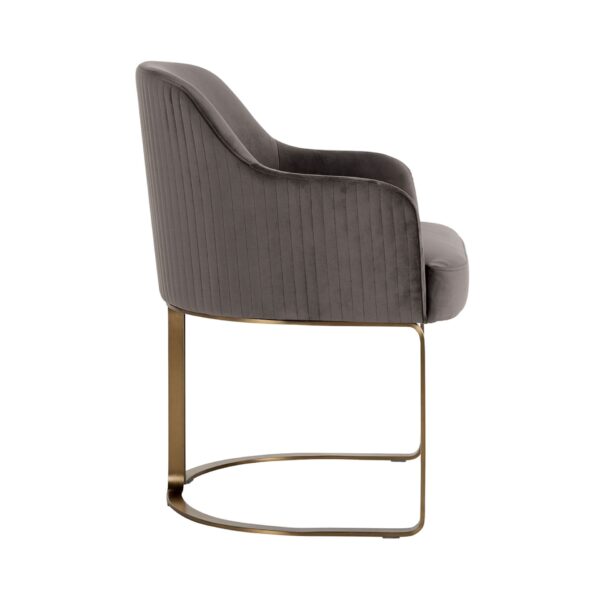 Scaun dining gri/auriu din catifea Hadley - imagine 4