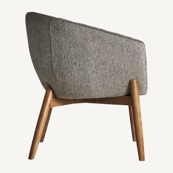Fotoliu gri din lemn, textil si piele Neive - imagine 4