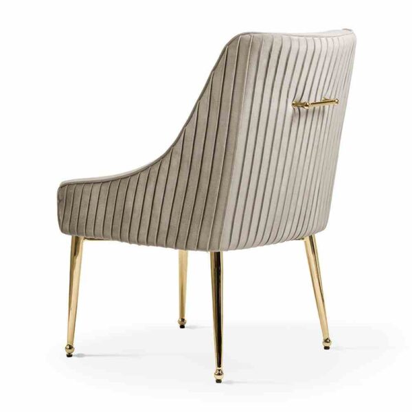 Scaun dining din catifea bej/auriu Cordoba