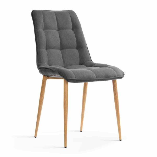 Scaun dining din textil gri Marco