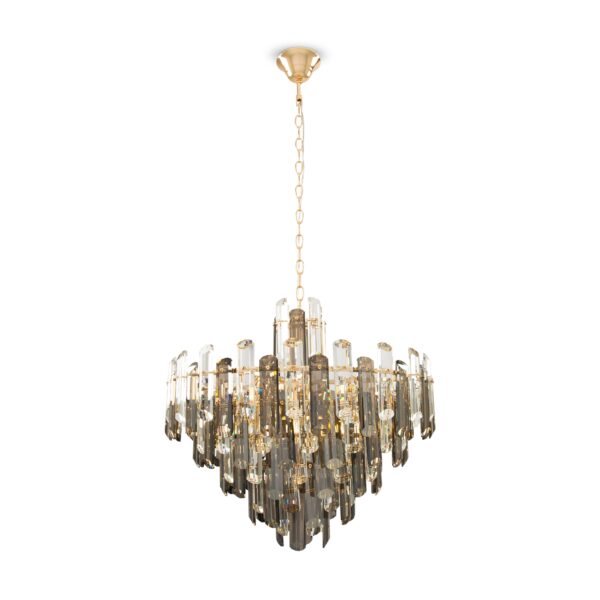 Lustra aurie din metal cu 8 becuri Flare
