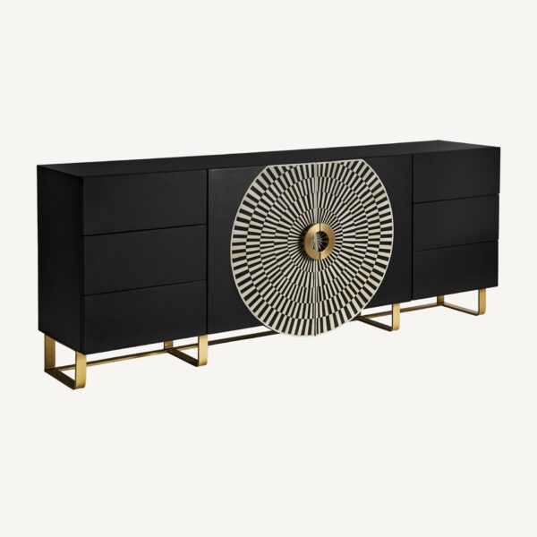 Bufet inferior cu model geometric din MDF și fier Gatsby - imagine 2