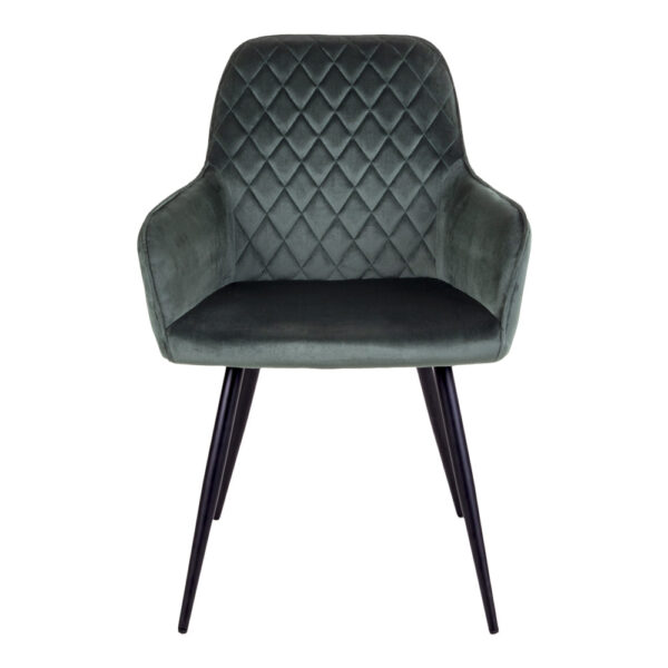 Scaun dining verde din catifea Harbo - imagine 3
