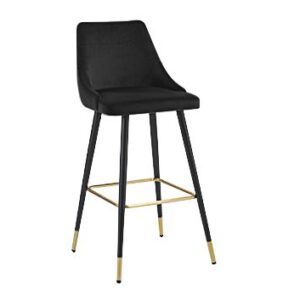 Scaun de bar catifea neagra H109cm Imani