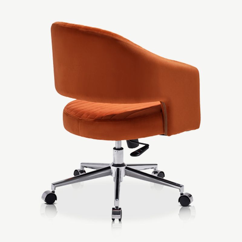 Scaun de birou rotativ reglabil din catifea portocaliu Constance - imagine 4