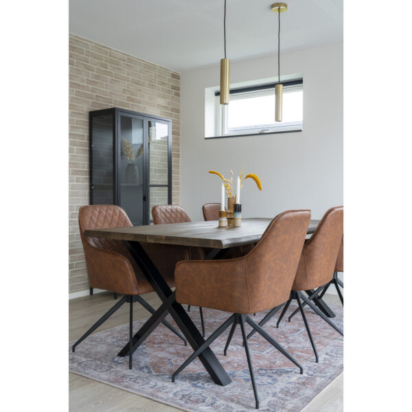 Scaun dining rotativ maro din piele ecologica Harbo - imagine 3