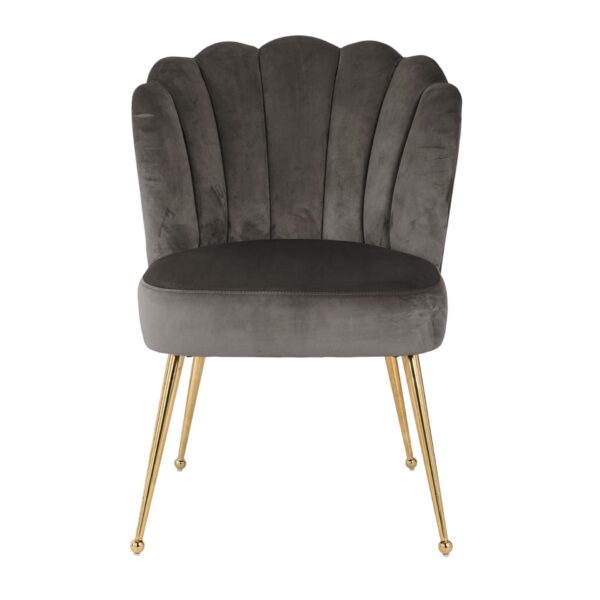 Scaun dining gri/auriu din catifea Pippa - imagine 3