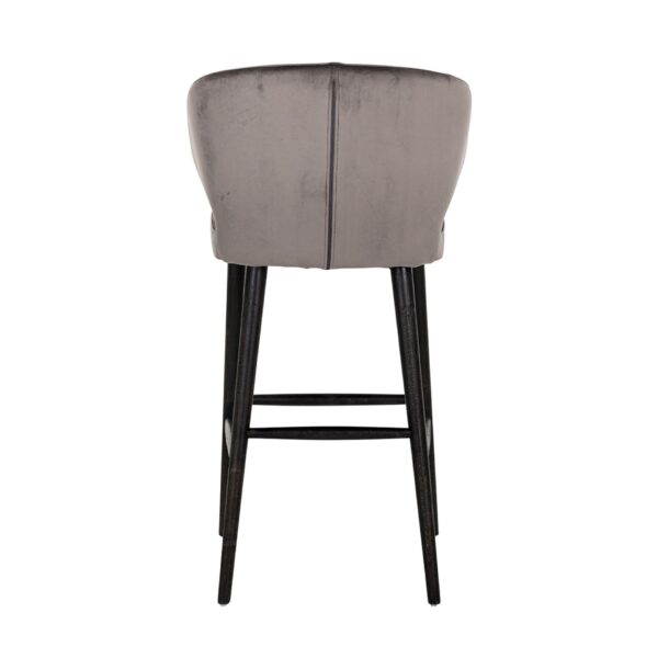 Scaun de bar catifea gri H106cm Indigo - imagine 4