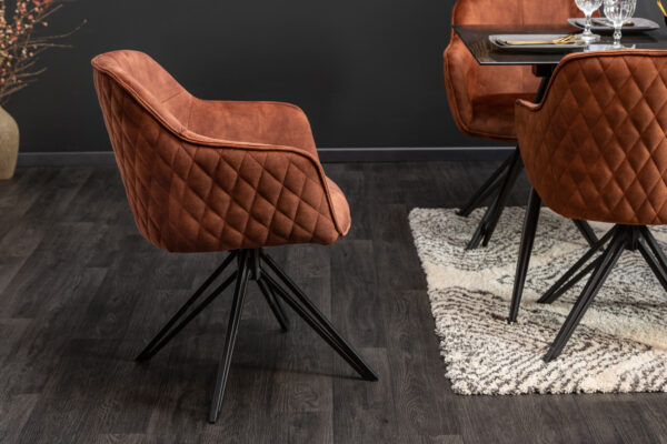 Scaun dining rotativ 180° din catifea maro Euphoria - imagine 2