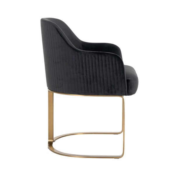 Scaun dining negru/auriu din catifea Hadley - imagine 3