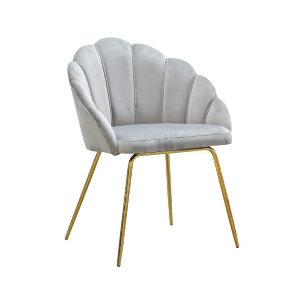 Scaun lounge din catifea gri/auriu Tulip