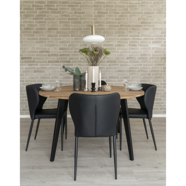 Scaun dining din piele ecologica gri inchis Pisa - imagine 2