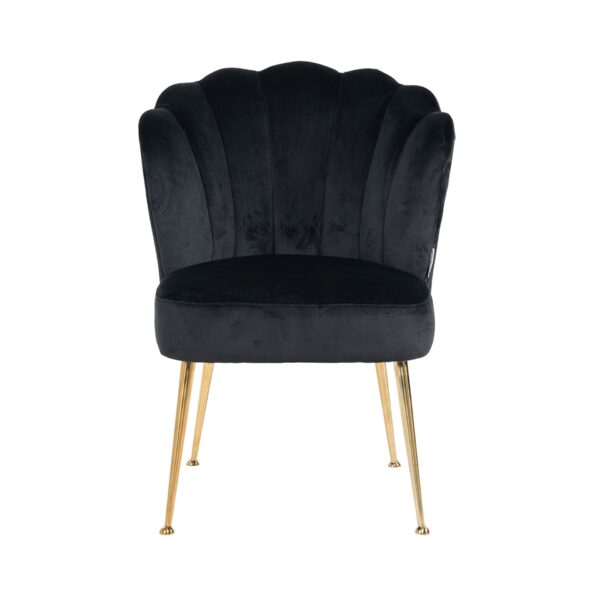 Scaun dining negru/auriu din catifea Pippa - imagine 3