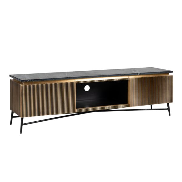 Comoda Tv aurie din MDF si marmura Ironville - imagine 3