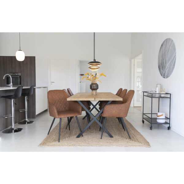 Scaun dining maro din piele ecologică Harbo - imagine 2