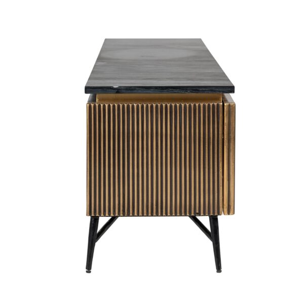 Comoda Tv aurie din MDF si marmura Ironville - imagine 4