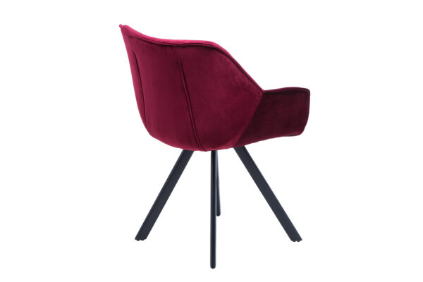 Scaun dining din catifea rosu Dutch Comfort - imagine 4